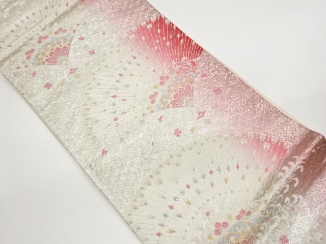 JAPANESE KIMONO / FUKURO OBI / HIKIHAKU / WOVEN PEACOCK 